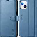 TUCCH Wallet Case for iPhone 13 5G, RFID Blocking Card Slot Holder [TPU Interior Protective Case], Magnetic Folio PU Leather Stand Flip Cover Compatible with iPhone 13 6.1" 2021, Lake Blue