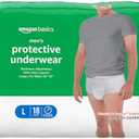 Amazon Basics Incontinence Underwear for Men, Maximum Absorbency, Large, 18 Count (Pack of 3)