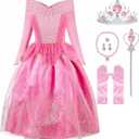 Little Girls Princess Costume Dress Up Cosplay for Carnival Halloween Party Pink (2-3 Years)
