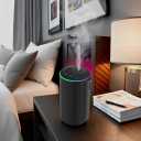 Waterless Essential Oil Diffuser, 7 Colors LED Light, Battery Powered Mini Scent Air Machine, Aromatherapy Mist Diffuser for Home Room Car OfficeBlack Aluminum Alloy (Black) (Black)