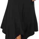 DJT Women's Flowy Handkerchief Hemline Midi Skirt, S