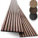 2-Pack Acoustic Wood Slat Panels - Soundproof Wall Paneling for Interior Decor (2 Pc - 94.5x12.6 inches, Natural Walnut)