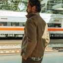 Huckberry Flint and Tinder Men's Flannel-Lined Waxed Trucker Jacket, Water & Weather Resistant Mens Jacket, L