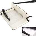 12 inch Heavy Duty Paper Cutter with HSS Blade, Industrial 400 Sheet Capacity Steel Paper Trimmer, Commercial Paper Cutter for Print Shop, School Crafting with Dual Safety Lock Protective Cover
