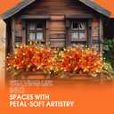 Artificial Fall Flowers for Outdoors,36 pcs Faux Outdoors Plants Realistic Artificial Autumn flower UV Resistant for outside Look Real Fake Plants for Thanksgiving Porch Decor Window box planters (Fall Red  Yellowwith Fall Ferns)