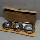 Elevated Cat Bowls with 3 Stainless Steel Bowls | 10 Tilted Anti-Vomiting Raised Cat Food Bowl for Small Cats and Puppies Pet Bowl with Stand (Bamboo)