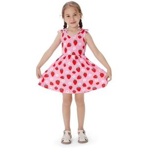 PATPAT Toddler Kid Girls Summer Dress Sleeveless Bow Shoulder Sling Dress Swing Sundress, Size 3Y