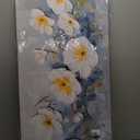 KUPTEU Canvas Wall Art Decor Large Wall Art Pictures for Living Room White Flowers Wall Art Prints Canvas Art Wall Decor Hallway Decorations Artwork for Walls Bedroom Home Aesthetic Decor 24" X 48"