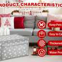  LHMTQVK 72-4" Large Christmas Ornament Storage Box, 600D Fabric, Christmas Storage Containers, Adjustable Dividers, 3 Individual Tray