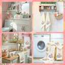 2 Pcs Easter Hand Towels for Bathroom Eggs Easter Bath Towels Beige 100% Cotton Jacquard Embroidered Decorative Gift Set Kitchen Decor Home Accessories