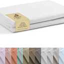Linen Home 100% Cotton Percale 1 Flat Sheet, Full Size - Crisp, Cool and Strong Bed Linen, Luxury Breathable Sheet, White