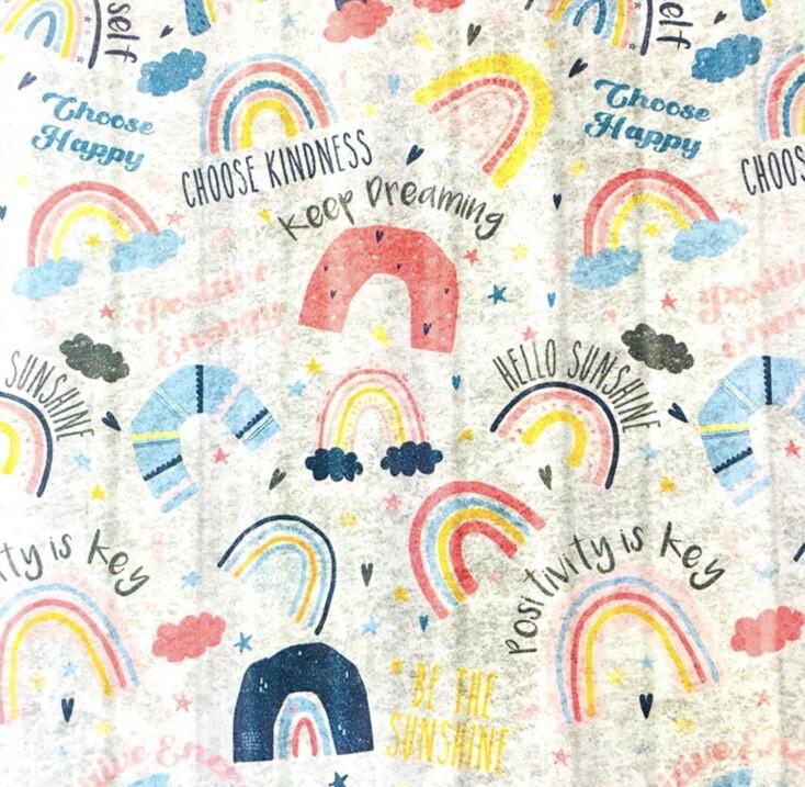 Peva Shower Curtain Happy Rainbows