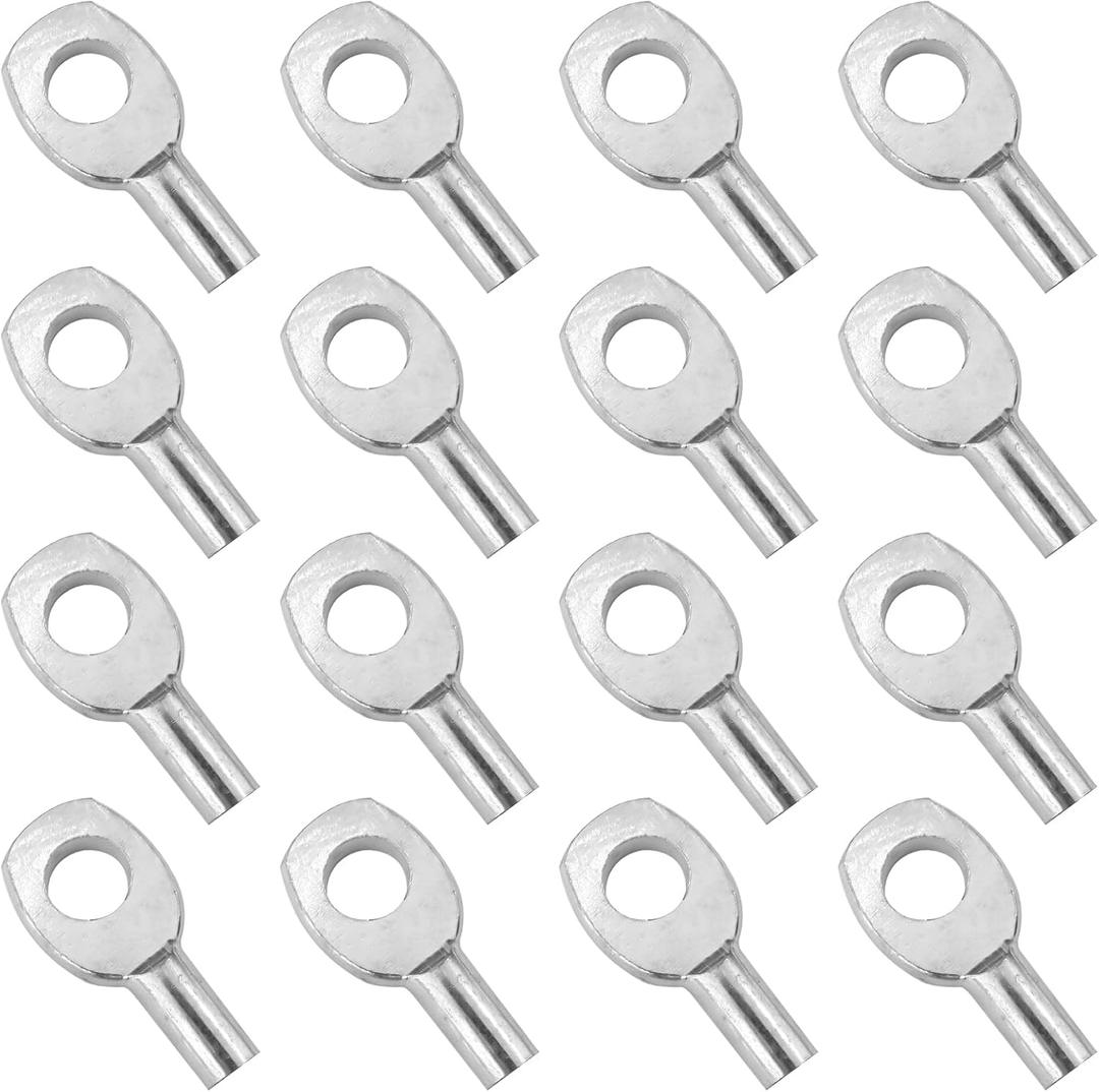 16Pcs Wire Rope Eyelets Replacement End Terminal for 5mm/6mm Cable Ball Stopper, Fitness Equipment Wire Rope Terminal Connector Joint Plug Stoppers for Gym Pulley Cable Weight Lifting Machine