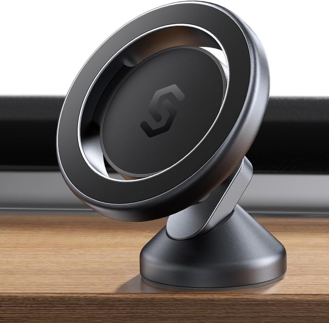 SYNCWIRE for MagSafe Car Mount - 360 Rotation Magnetic Phone Holder for Car Dashboard, Strong Magnets Car Phone Holder Mount Compatible iPhone 16 Pro Max 15 14 13 12,Samsung - MagSafe Car Accessories