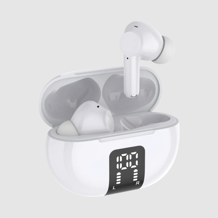 Helix V11123 True Wireless Earbuds Touch controls Water Resistant HD Audio White