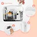 TISRATOK 9 PCS Clear Makeup Bag for Women with Zipper, TSA Approved Toiletry Pouch, Cosmetic Bag Bulk for Travel Organizer Essentials - White,Small