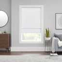 Eclipse Kylie Total Privacy Blackout Cordless Lined Window Roman Shade for Living Room, 35 in x 64 in, White, 9.25"W x 38.98"H