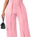sexycherry Red Jumpsuit for Women Dressy Formal Elegant One Piece Outfit,M | sexycherry Formal Jumpsuits for Women Dressy Long Straight Pants with Belt Size M