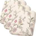 hyha Printed Couch Cushion Covers, Floral Sofa Covers Washable for 3 Cushion Couch, Stretch Pattern Outdoor Cushion Covers for Patio Furniture with Elastic Bottom(3 Packs, Tropical Flowers)