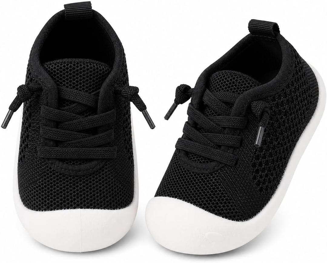 Baby First-Walking Shoes 1-4 Years Kid Shoes Trainers Toddler Infant Boys Girls Soft Sole Non Slip Cotton Canvas Mesh Breathable Lightweight TPR Material Slip-on Sneakers Outdoor