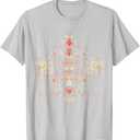 Geometric Shapes Circle Angles Pattern - Sacred Geometry T-Shirt, Silver Gray, Large