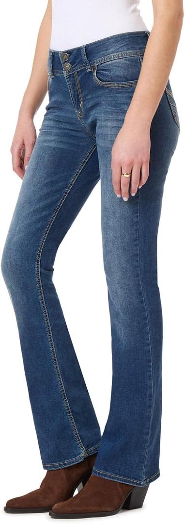 WallFlower Luscious Curvy Bootcut Jeans for Women, Mid-Rise Insta Stretch Denim, Size-Inclusive Juniors Jeans 0 Long