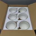 LETAOTAO Cappuccino Cups with Saucers, 7 oz Porcelain Double Espresso Cups Set, Ceramic Turkish Coffee Cups with Gold Trim, Tea Cups Set of 6, Cafe Cups for Latte, Mocha, Au Lait, White