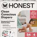 The Honest Company Clean Conscious Diapers for Delicate Skin | Up to 100% Leakproof | Hypoallergenic, Fragrance Free | Gender Neutral | Club Box, Size 4 (22-37 lbs), 54 Count (Prints May Vary) (Space Travel + Big Trucks)