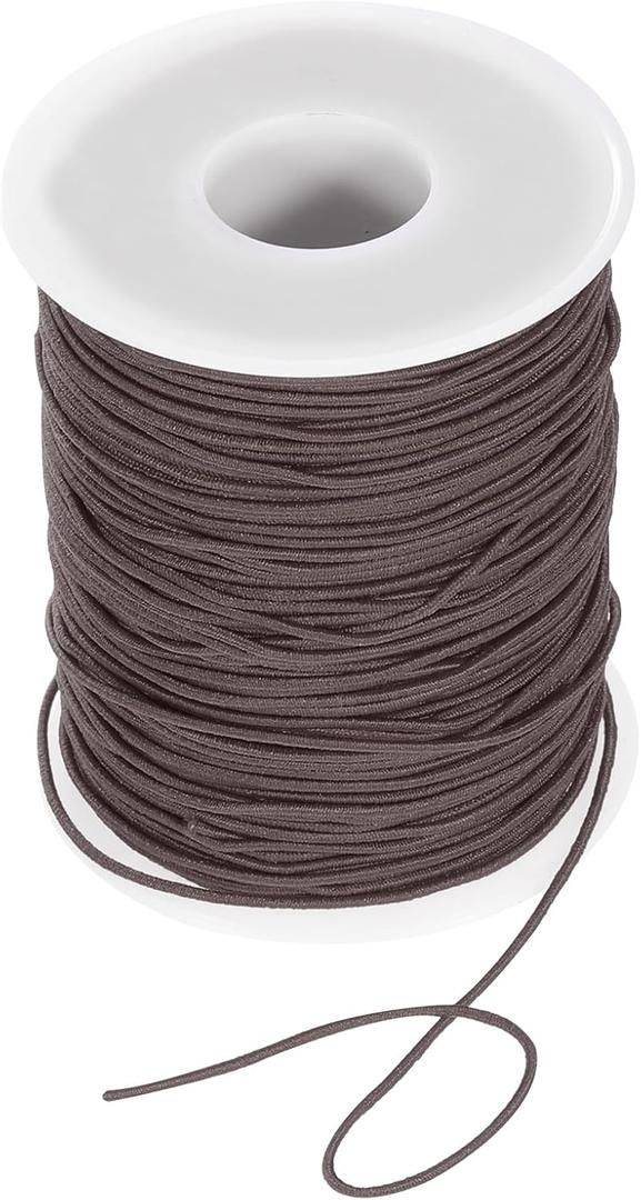 uxcell 1mm Elastic String Cord Elastic Thread Beading String Cord for Jewelry Making Necklace Bracelet Beading, 109 Yards Brown