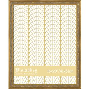 VIOLABBEY 16x20 Gold Frame, Vintage Poster Picture Photo Frames Ornate without Mat for Wall Hanging
