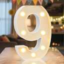 NANXU LED Marquee Light Up Numbers Sign - Lighted Birthday Numbers Sign for Birthday Party Decoration, Bar Wall, Home, Table Room, Wedding and Christmas Decorations, Number 9