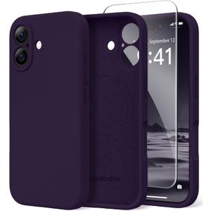 Magnetic for iPhone 17 Case, Compatible with MagSafe, [Full Camera Protection][Screen Protector] Silicone Shockproof Protective Phone Case for iPhone 17 6.3", Deep Purple