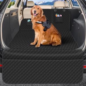 Mancro SUV Cargo Liner for Dogs, Water-Resistant Dog Seat Cover for SUV with Bumper Flap Protector, Sturdy Non-Slip Polyester Pet Trunk Cargo Cover for Vehicles, Vans, Universal Fit (84 L x 54 W)