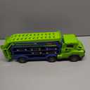 Toddler Car Truck Toys,Car Carrier Truck Toys for Kids Age 3-5 4-8,Foldable Car Track Sets with 2.8-Ft Race Track and 6 Die-Cast Race Cars, Truck Toys Gifts for 3 4 5 6 7 8+ Year Old Boys Girls(Green)