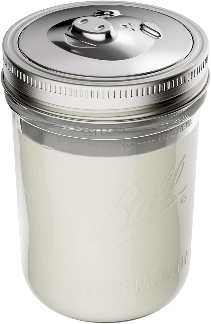 Jarware Stainless Steel Kitchen and Bacon Grease Strainer Lid For Wide Mouth Mason Jars, 3.38" x 1" Grease Keeper Lid