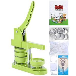 Button Maker Machine 58mm - (3rd Gen) Installation-Free 58mm(2.25in) DIY Pin Badge Button Maker Press Machine Badge Punch Press with Free 100pcs Button Parts&Pictures&Circle Cutter&Magic Book