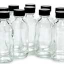 Vivaplex, 12, Clear, 2 oz Glass Bottles, with Lids