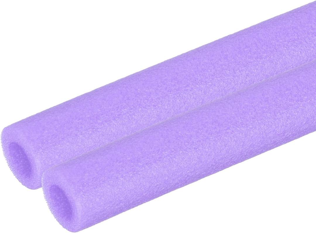 PATIKIL 2 Pcs Pipe Insulation Foam Tube, Heat Preservation Foam Pipe Tubing Covers 3/8" (10mm) ID x 3.3FT x 13/16" OD for Handle Heat Water Pipe Freeze Protection, Purple