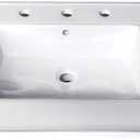 Kingston Brass LBT37227W38 Continental 37-Inch Ceramic Vanity Sink Top (8" Faucet Drillings) in White