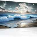 MHARTK66 Blue Ocean Canvas Wall Art Large Paintings For Living Room Landscape Nature Artwork For Walls Wall Decor For Bedroom Beach Pictures Office Waves Poster Modern Home Decorations 30x60