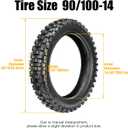 FVRITO 90/100-14 3.00-14 Knobby Tire and Inner Tube for 125cc 140cc CR80R CR85R CRF80F CRF125F CRF150R XR80R YZ80 YZ85 TTR125 Apollo RFZ X18 TaoTao ATD125 DB17 KLX125 85 SX XC
