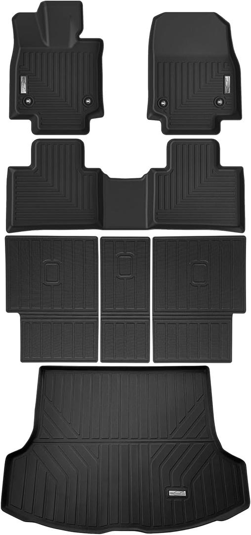 Floor Mats & Cargo Liner for 2023 2024 2025 Lexus RX/RX350/RX350h/RX500h (Not for RX450h+ PHEV),TPE All Weather Protection (Trunk Mat+Backrest Mat+Floor Mat)