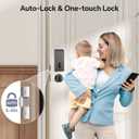 Ulecoce Fingerprint Keypad Deadbolt with Handle Set, Keyless Entry Door Lock, Door Locks for Front Door Lock Set, App Control, Auto Locking, Easy to Install, Matte Black