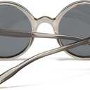 Retro Round Sunglasses for Men Womens Vintage Trendy Circle Sunglasses Costume Cosplay Sun Glasses UV400 Protection (Grey/Transparent Grey)