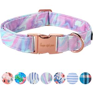 Unique style paws Dog Collar Metal Buckle Purple Blending Collar Gift Durable Cute Collar for Small Medium Large Boys Girls Dogs (XL)
