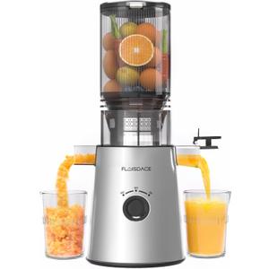 Cold Press Juicer, Slow Masticating Juicer Machines with 5" Feeding Chute Fit Whole Fruits&Vegetables, Stainless Steel Slow Masticating Juicer Easy to Clean, 99.6% Juice Purity, 1.5L Capacity.