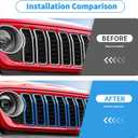 Linskip for 2024-2025 Jeep Wrangler JL 4XE & Gladiator JT Grille Inserts, Meshless Grille Bezel Covers for Jeep Wrangler Sport Rubicon Sahara Willys Mojave Rubicon, Exterior Accessories(Light Blue)