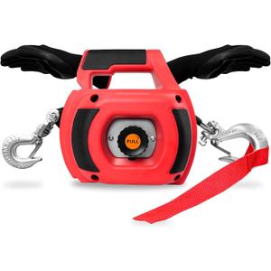 Portable Drill Winch, 1500LB Capacity Hand Winch with 40FT Steel Cable, 360 Swivel Hook, Powered by Cordless Drill for ATV UTV Trailer Loading, Lawn Tractor Pulling, Heavy Lifting & Dragging