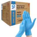 Jointown Basic Vinyl Exam Gloves, Latex-Free, Powder-Free, Disposable, Medium, Case of 1,000, Blue (M)