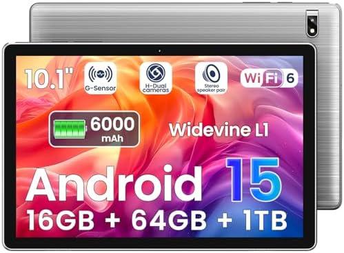 2026 Android Tablet, 10.1 Inch Android 15 Tablet Octa-Core, 16GB RAM+64GB ROM 1TB Expand, 2+8MP Camera, BT5, Tablets PC 2.4/5G WiFi 6,1080 IPS FHD Screen, Tablets Android Gifts for Men Women